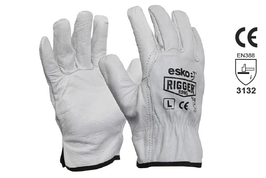 The Esko Rigger', Premium Natural Cow grain rigger gloves, 3XL - Esko