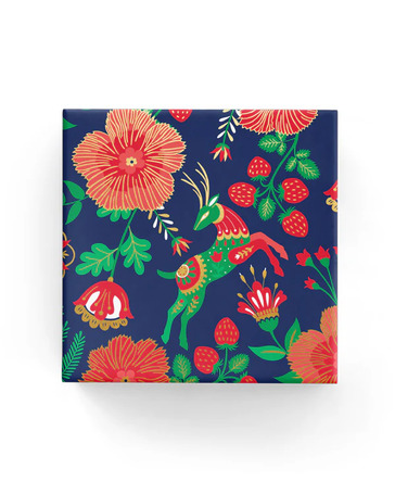 Reindeer Garden Wrap Navy Green Red - Bee Dee
