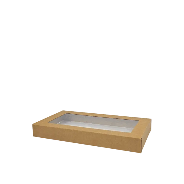 Lid for Small Catering Tray With PLA Window Carton 100 - Green Choice