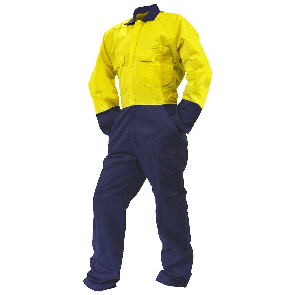 Overall Ls, 300Gsm Cotton, Yellow/Navy Do-Size 3