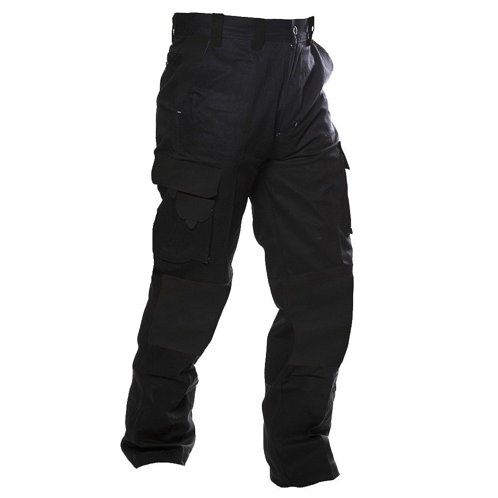 220Gsm Light Cargo Trousers, Ripstop, Black-Size 117