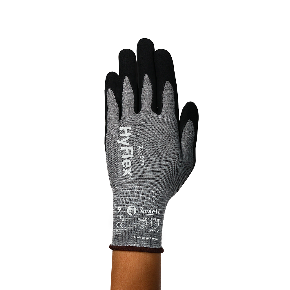 Ansell Hyflex 11-571 Nitrile-Coated Cut Resistant Gloves – Lightweight and Durable - 2XL (Vendor Pack)