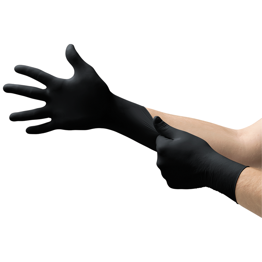 Ansell MicroFlex MidKnight 93-732 Nitrile Disposable Gloves – Thin and Strong Design - M