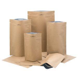 Stand up pouch 100g Compostable Kraft 120mm x 190mm x 80mm each