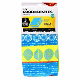 Filta Microfibre Tea Towel Sea 3 Pack (40cm X 60cm) - Filta
