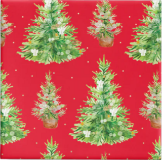 Watercolour Trees Wrap Red Roll - Bee Dee