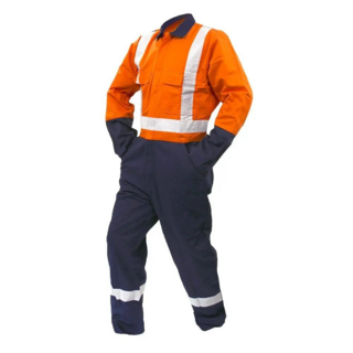 Overall Ls, 200Gsm Cotton Ripstop, Orange/Navy  Dn-Size 10